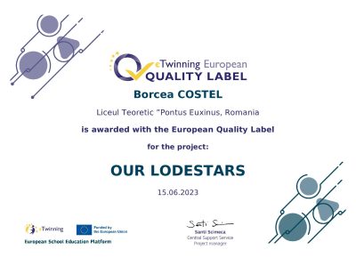 Certificate Twinning europene de calitate obtinute de Liceul Teoretic “Pontus Euxinus” Lumina