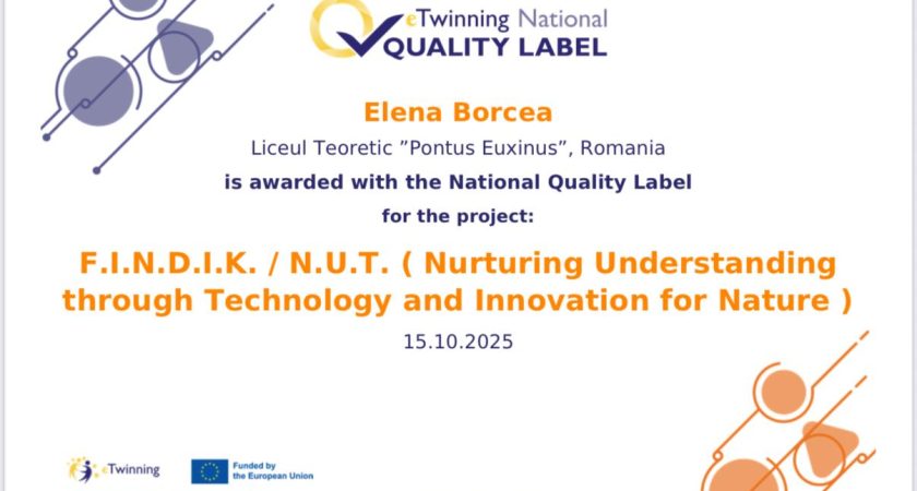 Proiectele noastre eTwinning – Recunoscute la nivel național prin Certificatul de Calitate!