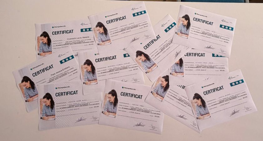 Certificate pentru participarea la PROIECTUL INTERNAȚIONAL JA „LIFE CHANGER (SCHIMBĂM VIEȚI) – MODULUL CHEIA SUCCESULUI- STIL DE VIAȚĂ SĂNĂTOS