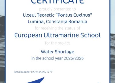 Liceul Teoretic „Pontus Euxinus” își reconfirmă statutul de Blue School pentru al șaselea an consecutiv